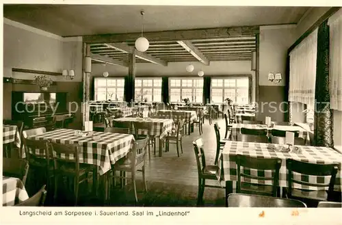 AK / Ansichtskarte Langscheid_Sorpesee Saal in der Lindenhof Gaststaette Langscheid Sorpesee