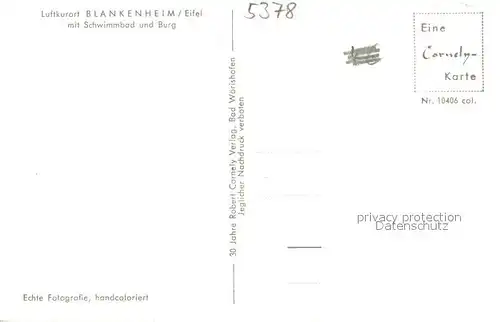 AK / Ansichtskarte Blankenheim_Eifel mit Schwimmbad und Burg Blankenheim_Eifel