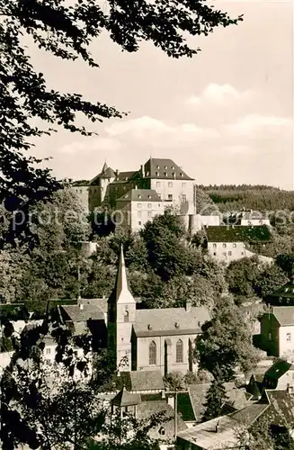 AK / Ansichtskarte Blankenheim_Eifel Schloss mit Kirche Blankenheim_Eifel