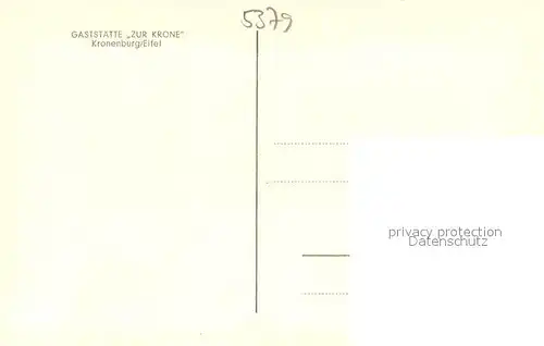 AK / Ansichtskarte Kronenburg_Eifel Gaststaette zur Krone Kronenburg Eifel