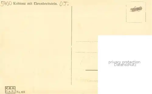 AK / Ansichtskarte Koblenz_Rhein Panorama mit Ehrenbreitstein Koblenz_Rhein