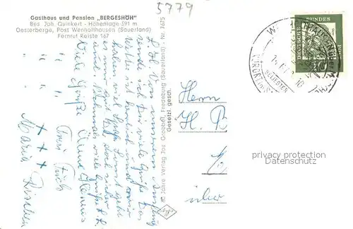 AK / Ansichtskarte Oesterberge Gasthaus Pension Bergeshoeh Panorama Oesterberge
