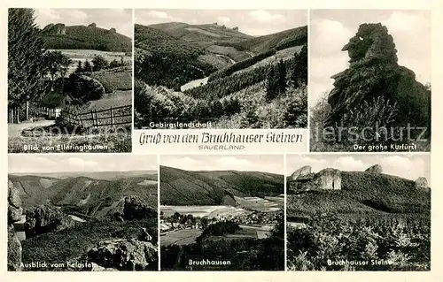AK / Ansichtskarte Bruchhausen_Sauerland Panorama Gebirgslandschaft Grosser Kurfuerst Blick vom Felastein Panorama Bruchhauser Steine Bruchhausen_Sauerland