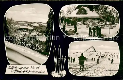 AK / Ansichtskarte Winterberg_Hochsauerland Panorama Bobhaus St Georgssprungschanze Winterberg_Hochsauerland