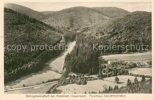 AK / Ansichtskarte Medebach Gebirgslandschaft mit Forsthaus Kaltenscheid Medebach