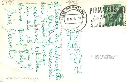 AK / Ansichtskarte Pirmasens Stadtbild mit Bruecke Pirmasens