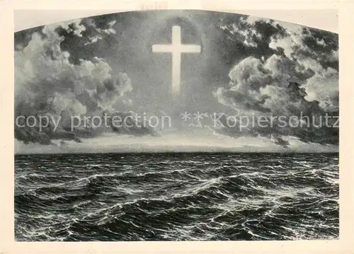 AK / Ansichtskarte Wilhelmshaven Gemaelde Per Crucem ad Lucem Altargemaelde Prof. Schnars Alquist Garnison  und Gedaechtniskirche Handkupferdruck Wilhelmshaven