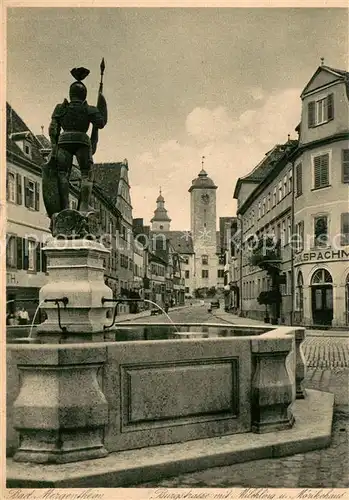 AK / Ansichtskarte Bad_Mergentheim Burgstrasse mit Milchlingsbrunnen und Moerikehaus Bad_Mergentheim