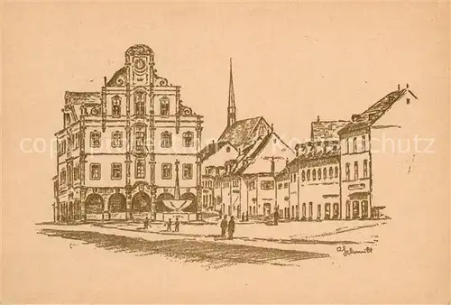 AK / Ansichtskarte Speyer_Rhein Alter Marktplatz mit frueherem Kaufhaus Kuenstlerkarte Speyer Rhein