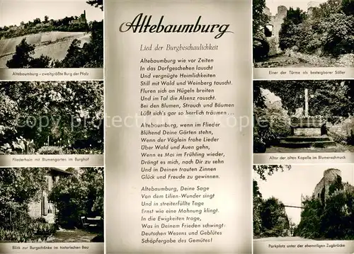 AK / Ansichtskarte Alsenz Burgruine Altebaumburg Lied der Burgbeschaulichkeit Alsenz