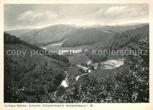 AK / Ansichtskarte Hohenlimburg Kurhaus Nahmer Schweiz Landschaftspanorama Hohenlimburg