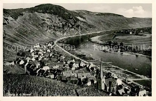 AK / Ansichtskarte uerzig Totalansicht Foto Josef Albertz Fluss uerzig