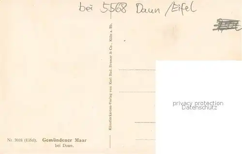 AK / Ansichtskarte Daun_Eifel Gemuendener Maar Daun_Eifel