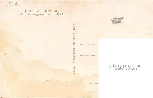 AK / Ansichtskarte Trier Dom Hochaltar mit dem hl. Rock Trier