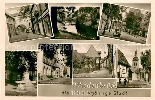 AK / Ansichtskarte Wiedenbrueck Emspatie  Moenchstr.mit Klosterbogen Marktplatz mit Pfarrkirche und Rathaus Wiedenbrueck