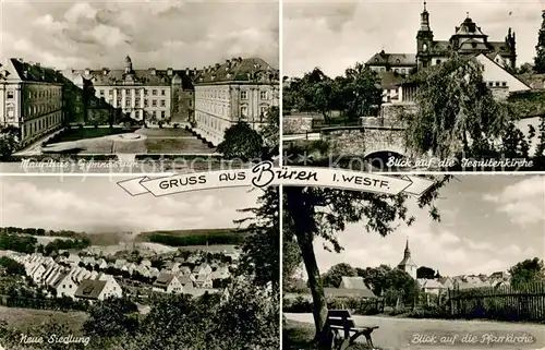 AK / Ansichtskarte Bueren_Westfalen Maurituis Gymnasium Jesuitenkirche Pfarrkirche Siedlung Bueren_Westfalen