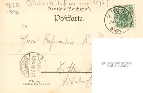 AK / Ansichtskarte Muengsten Deutschlands hoechste Bruecke Brueckenschluss 1897 Muengsten
