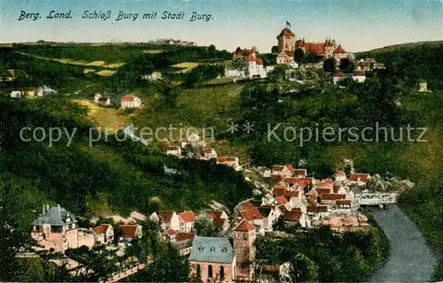 AK / Ansichtskarte Schloss_Burg_Wupper Gesamtansicht Bergisch Land Stadt Burg Schloss_Burg_Wupper