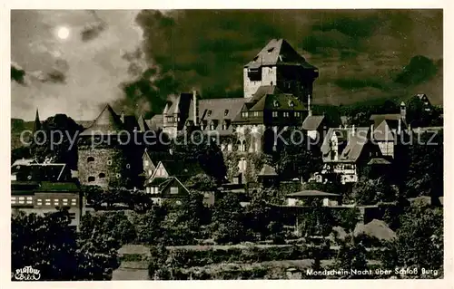 AK / Ansichtskarte Schloss_Burg_Wupper Mondschein Nacht Karte Schloss_Burg_Wupper