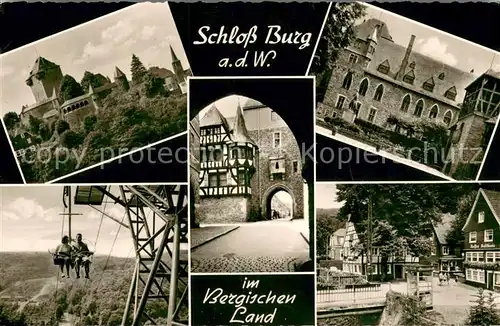 AK / Ansichtskarte Schloss_Burg_Wupper Bergisch Land Fachwerk Sessellift Schloss_Burg_Wupper