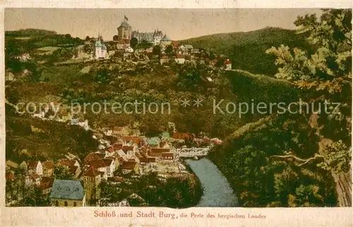 AK / Ansichtskarte Burg_Wupper Schloss und Stadt Burg Bergisch Land Burg Wupper