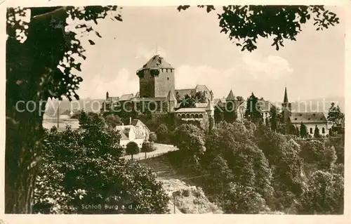 AK / Ansichtskarte Schloss_Burg_Wupper Gesamtansicht Schloss_Burg_Wupper