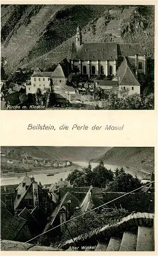 AK / Ansichtskarte Beilstein_Mosel Kirche mit Kloster Alter Winkel Beilstein_Mosel