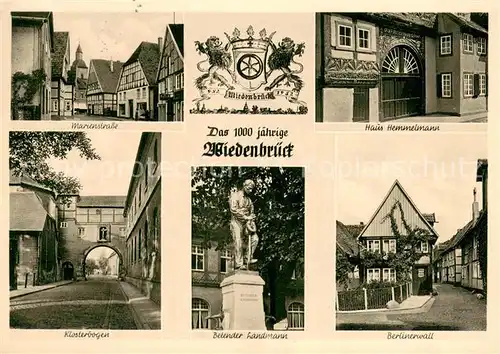 AK / Ansichtskarte Wiedenbrueck 100Jahre Wiedenbrueck Haus Hemmelmann Berlinerwall Klosterbogen Marienstrasse Wiedenbrueck