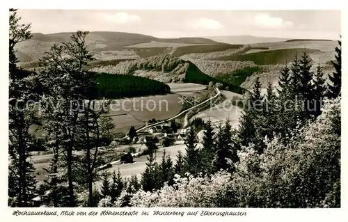 AK / Ansichtskarte Winterberg_Hochsauerland Hoehenstrasse mit Elkeringhausen Winterberg_Hochsauerland