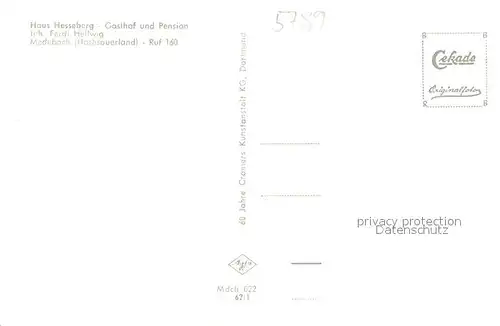 AK / Ansichtskarte Medebach Gasthof Pension Hesseberg Gaststube Panorama Medebach