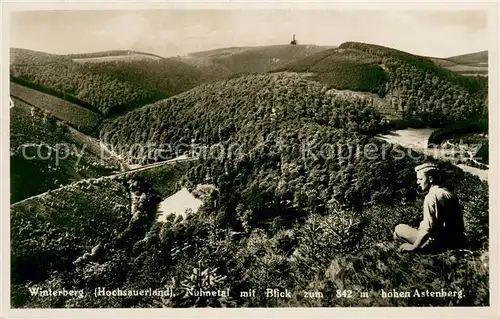 AK / Ansichtskarte Winterberg_Hochsauerland Nuhnetal mit hohem Astenberg Winterberg_Hochsauerland