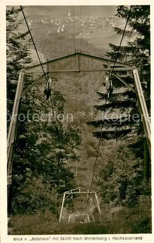 AK / Ansichtskarte Winterberg_Hochsauerland Blick vom Bobhaus mit Skilift Winterberg_Hochsauerland
