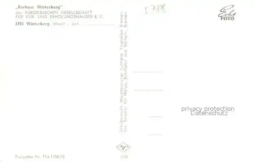 AK / Ansichtskarte Winterberg_Hochsauerland Kurhaus Winterberg  Winterberg_Hochsauerland