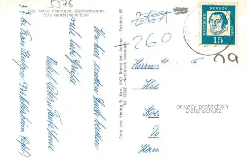 AK / Ansichtskarte Nettersheim Ortsansicht Herz Jesu Kloster Panorama Strasse Nettersheim