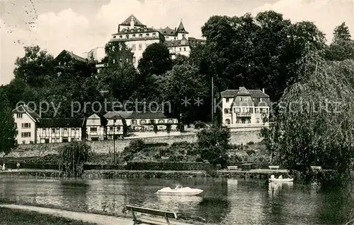 AK / Ansichtskarte Blankenheim_Ahr Weiher mit Blick zur Burg Blankenheim_Ahr