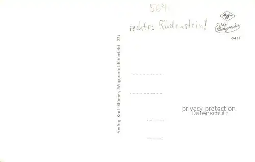 AK / Ansichtskarte Ruedenstein_Leichlingen_Rheinland Bergisch Land Wupperberge 