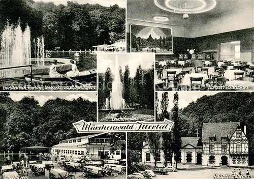 AK / Ansichtskarte Wald_Solingen Weck Ittertal Maerchenwald Restaurant Gondelteich Leuchtfontaene Wald Solingen