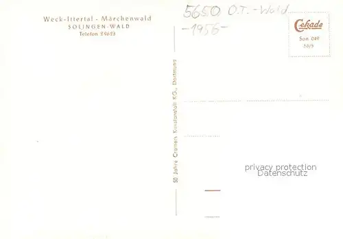 AK / Ansichtskarte Wald_Solingen Weck Ittertal Gondelteich Wasser  und Leuchfontaene Maerchenwald Wald Solingen