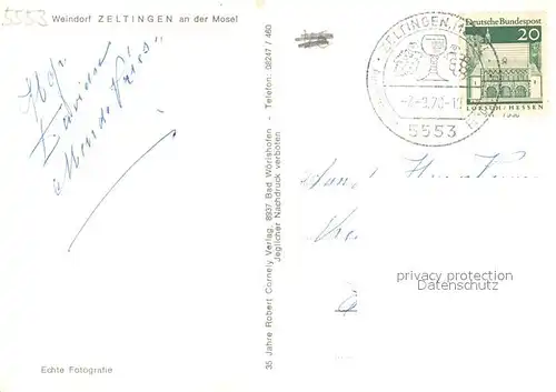 AK / Ansichtskarte Zeltingen_Mosel Weindorf an der Mosel 