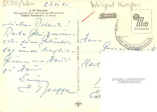 AK / Ansichtskarte Traben Trarbach Weingut Huesgen  Traben Trarbach