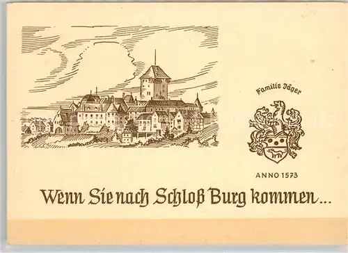 AK / Ansichtskarte Schloss_Burg_Wupper Gasthaus Klapp Prospekt  Hotel In der Strassen Schloss_Burg_Wupper