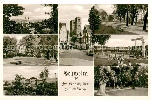 AK / Ansichtskarte Schwelm Im Kranz der gruenen Berge Stadt Schwimmbad Schwelm