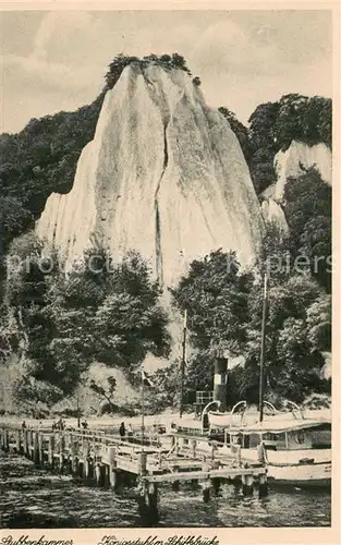 AK / Ansichtskarte Stubbenkammer_Ruegen Koenigsstuhl mit Schiffsbruecke Stubbenkammer Ruegen