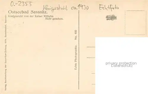 AK / Ansichtskarte Sassnitz_Ostseebad_Ruegen Koenigsstuhl Sassnitz_Ostseebad_Ruegen