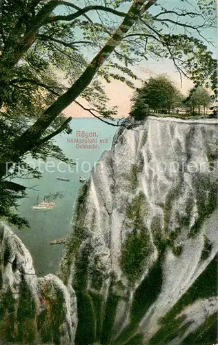 AK / Ansichtskarte Stubbenkammer_Ruegen Koenigsstuhl mit Schlucht Stubbenkammer Ruegen