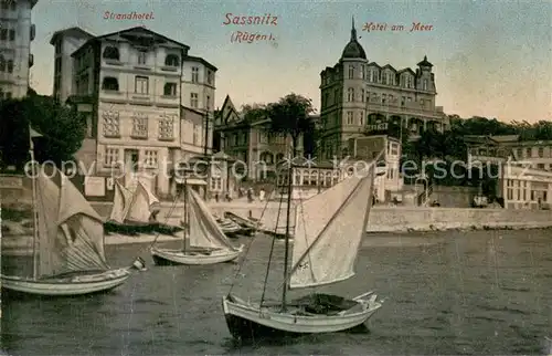 AK / Ansichtskarte Sassnitz_Ostseebad_Ruegen Strandhotel Hotel am Meer Sassnitz_Ostseebad_Ruegen