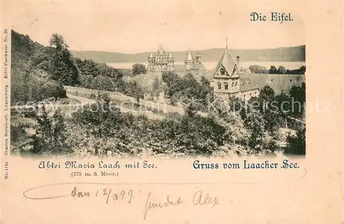 AK / Ansichtskarte Maria_Laach__Kloster Abtei Maria Laach mit See 