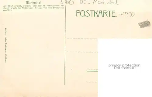 AK / Ansichtskarte Marienthal_Ahr Panorama mit Klosterruine Illustration Marienthal Ahr