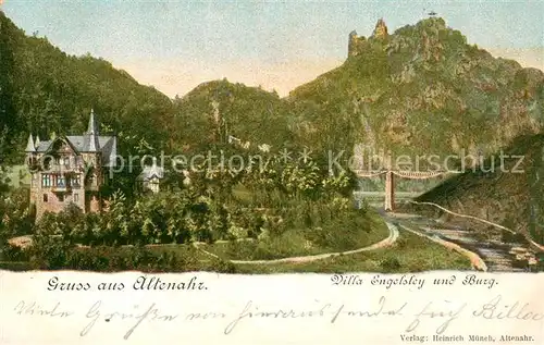 AK / Ansichtskarte Altenahr Villa Engelsley und Burg Altenahr