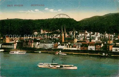 AK / Ansichtskarte Boppard_Rhein Panorama Rheindampfer Boppard Rhein